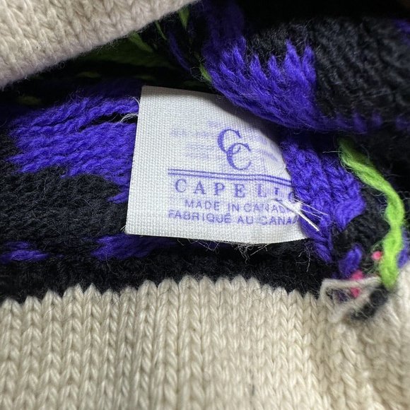 Vintage Capello Canada Wool Beanie Dino Dinosaur - Picture 3 of 3